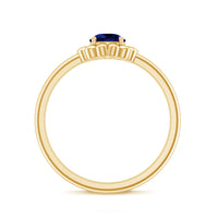 Certified 0.6 Carat Lab Grown Blue Sapphire Flower Promise Ring for Women