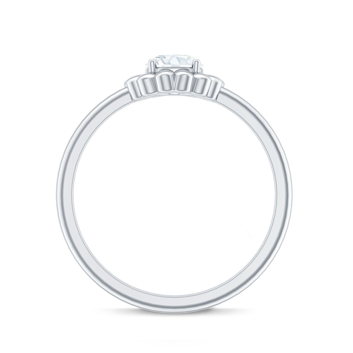 Zircon Floral Solitaire Ring