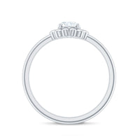 Zircon Floral Solitaire Ring