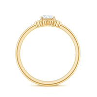 Zircon Floral Solitaire Ring