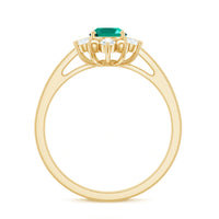 Certified 5X7 mm Oval Lab Grown Emerald Diamond Flower Engagement Ring
