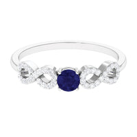 Minimalist Blue Sapphire and Diamond Infinity Promise Ring
