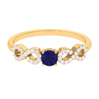 Minimalist Blue Sapphire and Diamond Infinity Promise Ring