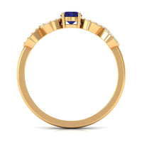Minimalist Blue Sapphire and Diamond Infinity Promise Ring
