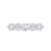 Round Moissanite Infinity Promise Ring with Certificate