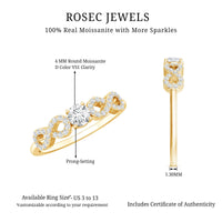 Round Moissanite Infinity Promise Ring with Certificate