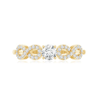 Round Moissanite Infinity Promise Ring with Certificate