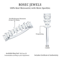 Certified Moissanite Half Eternity Wedding Band Ring