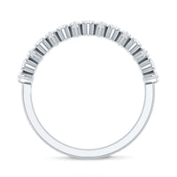 Certified Moissanite Half Eternity Wedding Band Ring