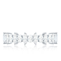 Certified Moissanite Half Eternity Wedding Band Ring