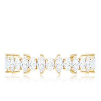 Certified Moissanite Half Eternity Wedding Band Ring
