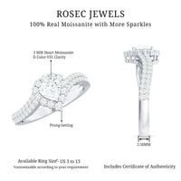 Moissanite Heart Shape Engagement Ring For Women