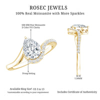 Certified Moissanite Designer Pear Shape Engagement Ring