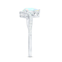5X7mm Pear Cut Ethiopian Opal Engagement Ring with Diamond