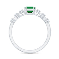 Natural Emerald Diamond Emerald Cut Engagement Ring