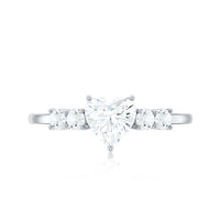 Certified Brilliant Cut Moissanite Heart Promise Ring for Her
