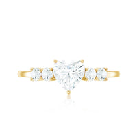 Certified Brilliant Cut Moissanite Heart Promise Ring for Her