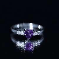 0.9 Carat Amethyst Heart Promise Ring with Diamonds