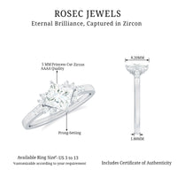 Simple Princess Cut Simulated Diamond Engagement Ring