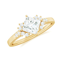 Simple Princess Cut Simulated Diamond Engagement Ring