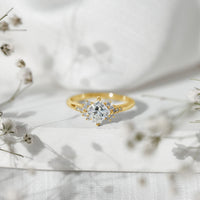 Simple Princess Cut Simulated Diamond Engagement Ring