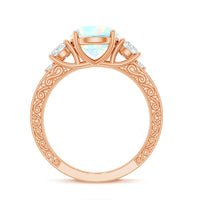 Certified Real Ethiopian Opal 3 Stone Engagement Ring With Certificate