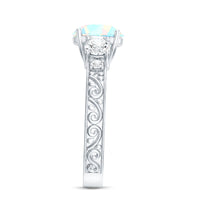 Certified Real Ethiopian Opal 3 Stone Engagement Ring With Certificate
