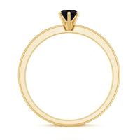 0.45 Carat Round Black Opal Solitaire Promise Ring