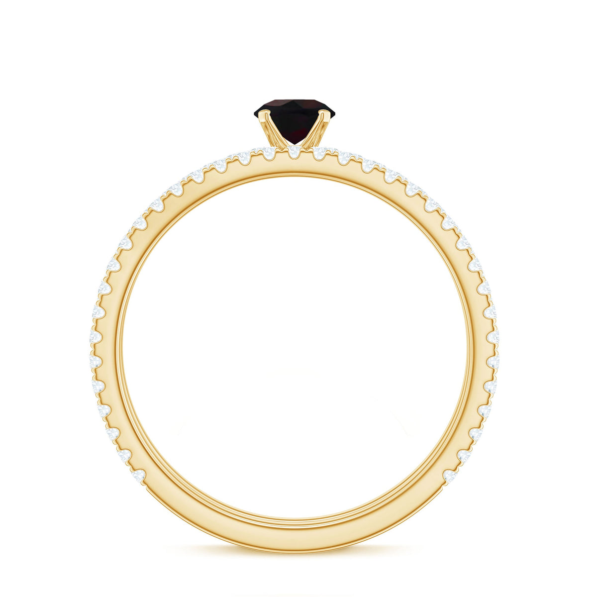 1.25 CT Minimal Wedding Ring Set with Black Opal and Diamond