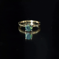 Genuine Black Opal Solitaire Ring for Women
