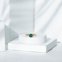 Genuine Black Opal Solitaire Ring for Women