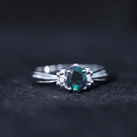 0.9 Carat Oval Cut Black Opal Solitaire Engagement Ring with Diamond