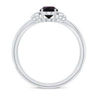0.9 Carat Oval Cut Black Opal Solitaire Engagement Ring with Diamond