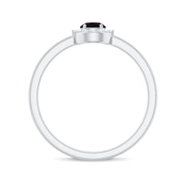 Minimal Black Opal and Diamond Halo Promise Ring