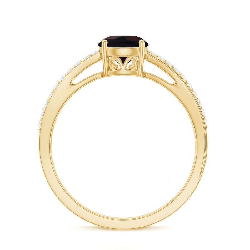 Elegant black opal and diamond solitaire engagement ring by Rosec Jewels featuring a sleek band and sparkling gemstone centerpiece.