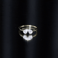 Moissanite Two Stone Promise Engagement Ring