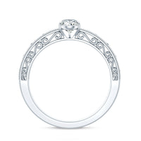 Pear Shape Lab Grown Diamond Vintage Inspired Solitaire Ring