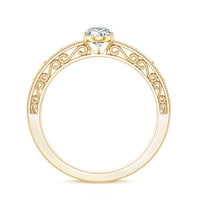 Pear Shape Lab Grown Diamond Vintage Inspired Solitaire Ring