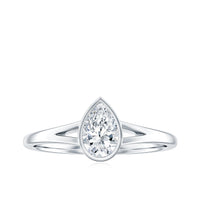 Pear Cut Lab Grown Diamond Solitaire Ring in Split Shank