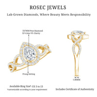 Pear Shape Lab Grown Diamond Teardrop Engagement Ring