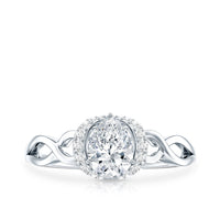 Lab Grown Diamond Collar Engagement Ring in Infinity Shank