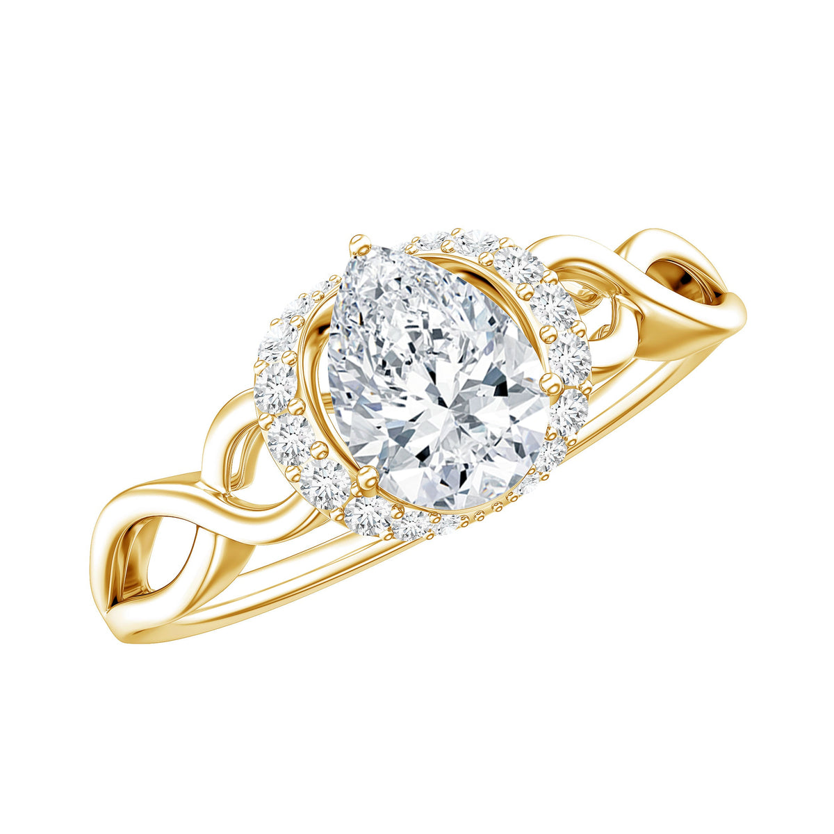 Lab Grown Diamond Collar Engagement Ring in Infinity Shank