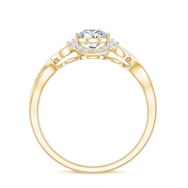 Rosec Jewels lab grown diamond collar engagement ring with infinity shank, featuring sparkling diamonds and elegant design.