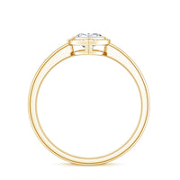 Lab Grown Diamond Heart Solitaire Ring with Engraved Details