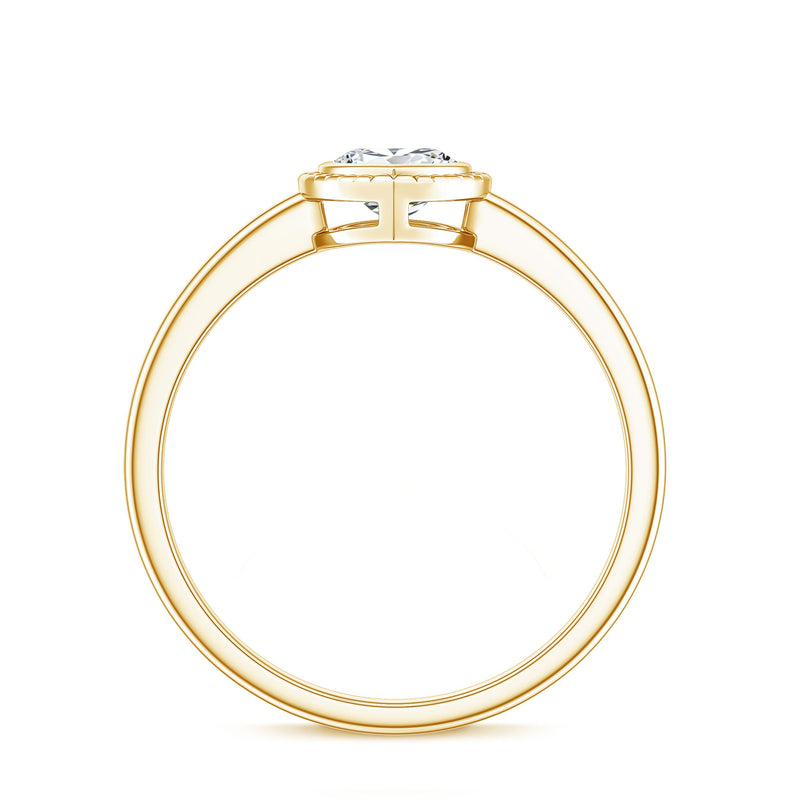 Rosec Jewels lab-grown diamond heart solitaire ring with engraved details, showcasing sparkling diamond and intricate design.