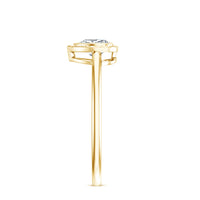 Lab Grown Diamond Heart Solitaire Ring with Engraved Details