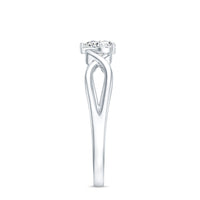 Lab Grown Diamond Heart Promise Ring in Crossover Shank