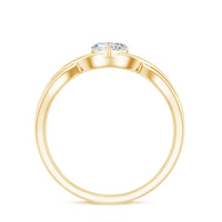 Lab Grown Diamond Heart Promise Ring in Crossover Shank