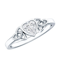 Heart Shape Lab Grown Diamond Solitaire Celtic Ring