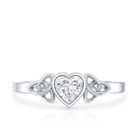 Heart Shape Lab Grown Diamond Solitaire Celtic Ring